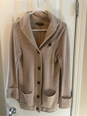 Eddie Bauer Tan Shawl-Collar Button Cardigan